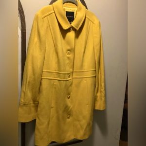 Talbots yellow/gold wool blend coat.